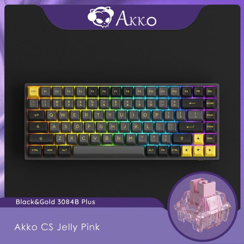 Buy Akko 3084B Plus Black Gold RGB Hot Swap Wireless Mechanical Gaming