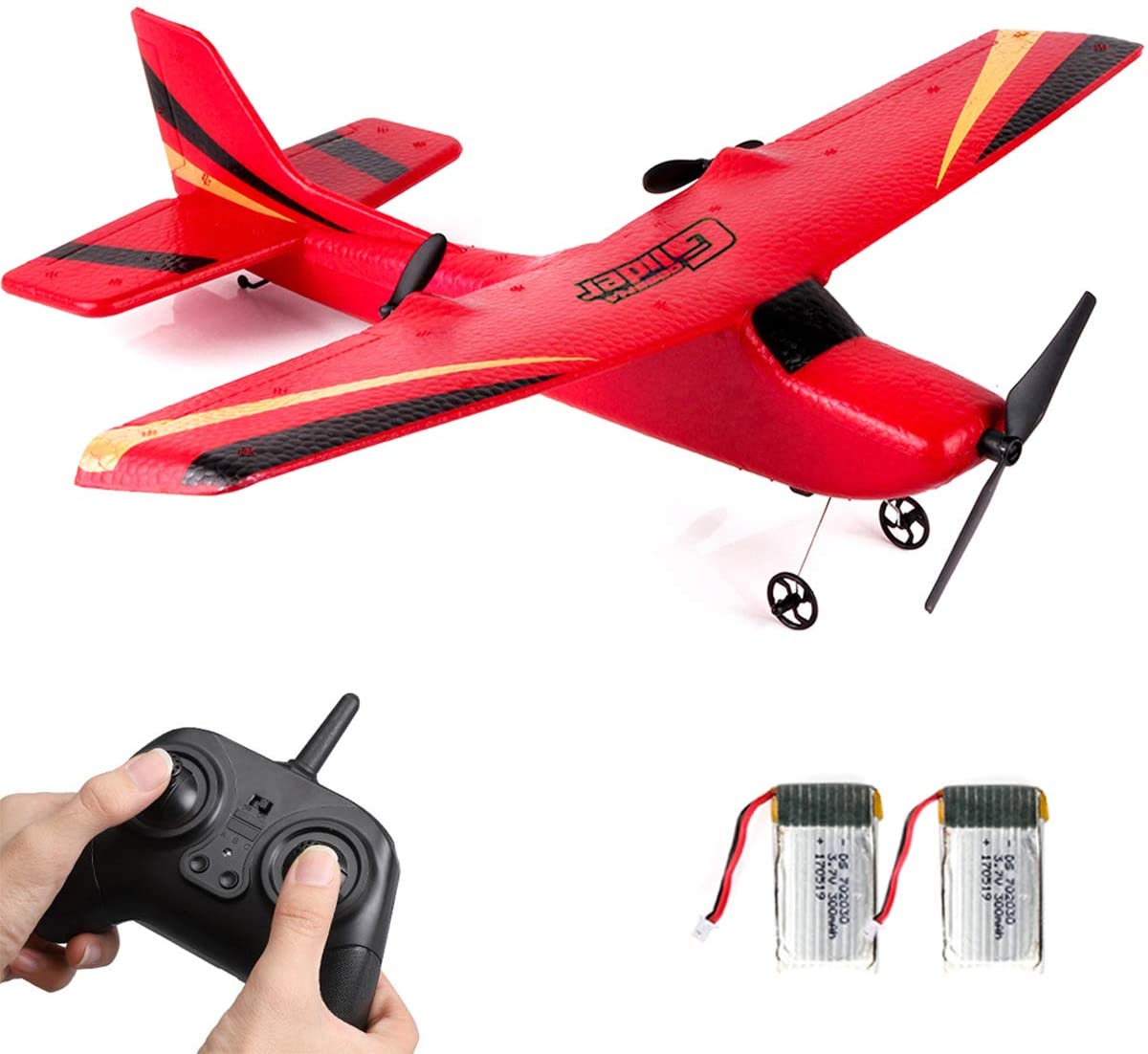 Durable EPP Foam RC Aircraft for Adults and Beginner Ready to Fly Remote Control Plane RTF Yellow 6 Axis Rc Gyro Beginner Remote Control Airplane BongoJoy RC Plane for Kids 