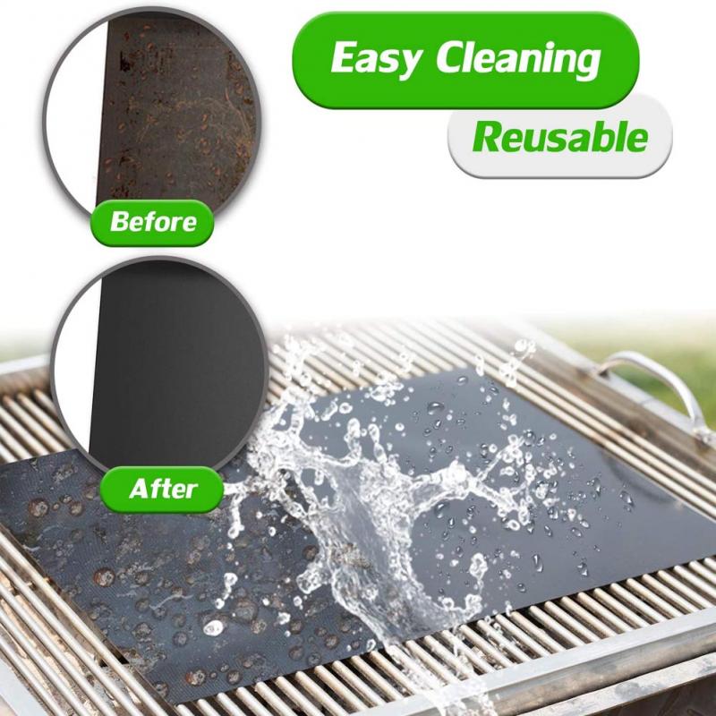 Bzfuture Non-stick BBQ Grill Mat 40*33cm Baking Mat BBQ Tools Cooking Grilling Sheet Heat Resistance Easily Cleaned Kitchen Tools