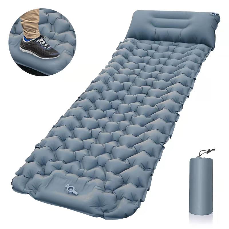 Bzfuture Outdoor Sleeping Pad Camping Inflatable Mattress with Pillows Travel Mat Folding Bed Ultralight Air Cushion Hiking Trekking