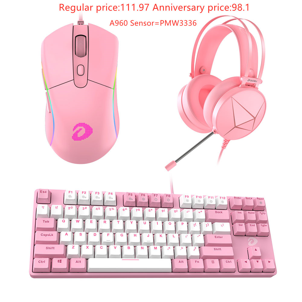 Bzfuture.com, Dareu EK87+Dareu A960+Dareu EH722X Pink Combo Dareu EK87+Dareu A960+Dareu EH722X Pink Combo