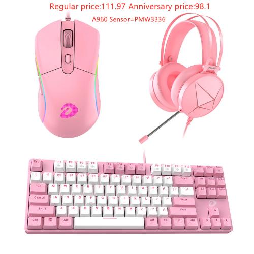 Dareu EK87+Dareu A960+Dareu EH722X Pink Combo