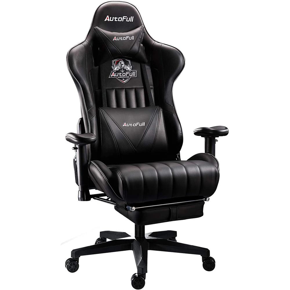 Bzfuture.com, AutoFull Gaming Chair Black PU Leather Footrest Racing Style Computer Chair, Headrest E-Sports Swivel Chair, AF070DPUJ Advanced AutoFull Gaming Chair Black PU Leather Footrest Racing Style Computer Chair, Headrest E-Sports Swivel Chair, AF070DPUJ Advanced
