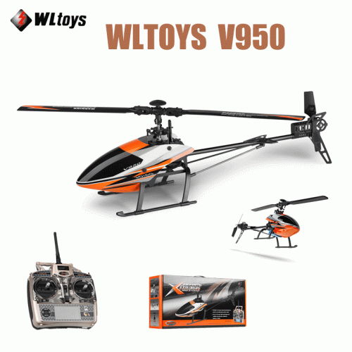 WLtoys V950 2.4G 6CH 3D6G System Brushless Flybarless RC Helicopter RTF Flies 