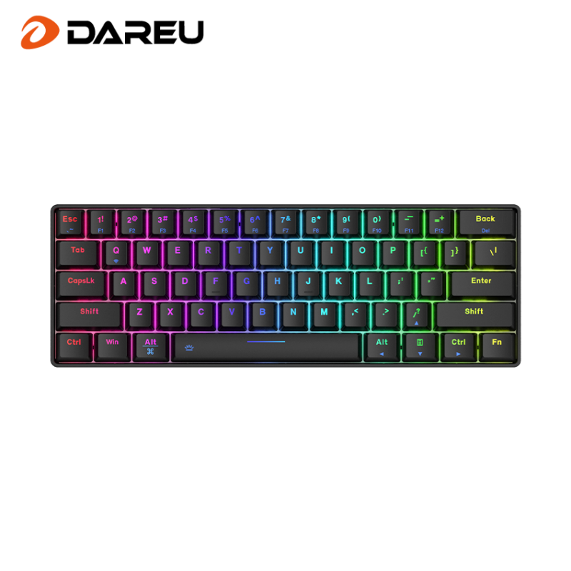 Dareu EK861 Tri-mode Connection 100% Hotswap 61 Key ABS Keycap RGB LED Backlit Mechanical Keyboard with 1900mAh Built-in Battery