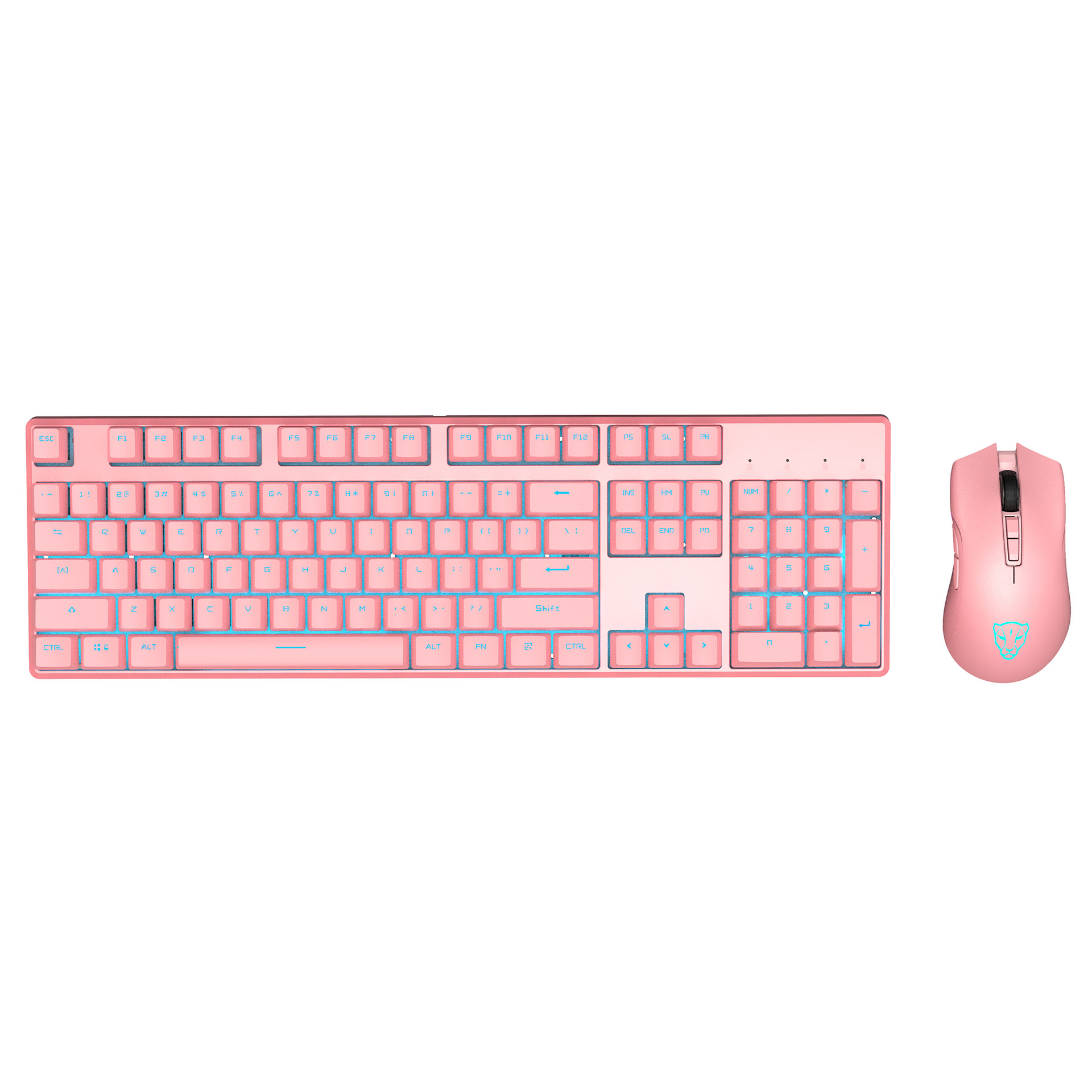 Official Motospeed CK700 Zeus Optical switch, Ice blue backlit Keyboard Mouse Combo-Pink color(Waterproof IP68)