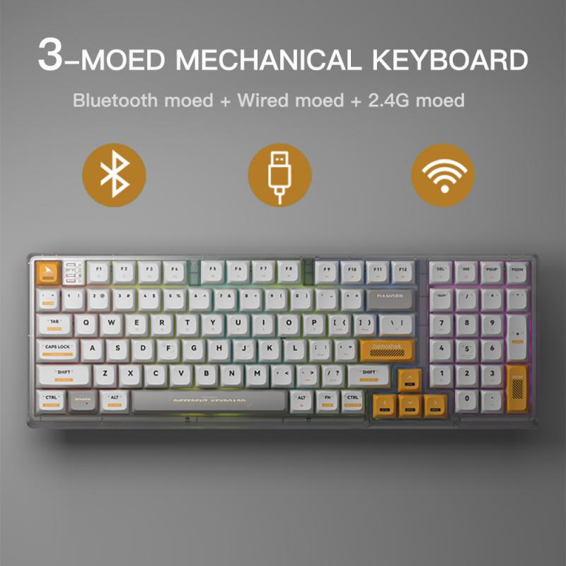 Motospeed k7pro Gaming Mechanical Keyboard Wireless 2.4G Bluetooth Wired 3 Mode 98 Key Hot Swap Macro Definition RGB Keypad
