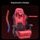 AutoFull Gaming Chair Red and Black PU Leather Footrest Racing Style Computer Chair, Headrest E-Sports Swivel Chair, AF083RPJA