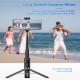 Bzfuture Foldable Tripod Expandable Monopod 3 in 1 Wireless Bluetooth Selfie Stick  with Remote Control for iPhone Android