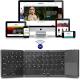 Bzfuture Portable Mini Three Folding Bluetooth Keyboard Wireless Foldable Touchpad Keypad for IOS Android Windows ipad Tablet