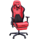 AutoFull Gaming Chair Red and Black PU Leather Footrest Racing Style Computer Chair, Headrest E-Sports Swivel Chair, AF083RPJA