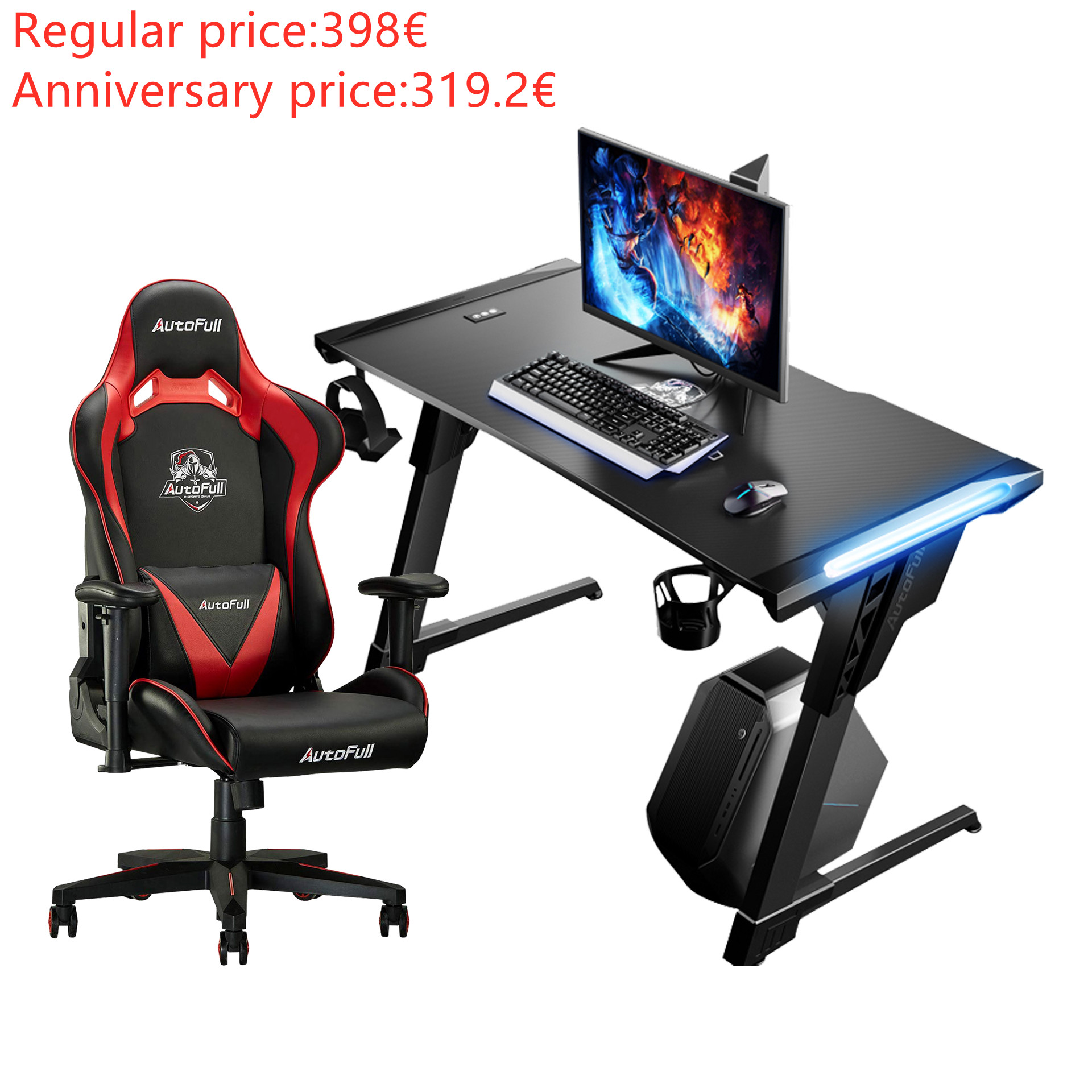Bzfuture.com, Autofull AF063+AFDJZ004B Gaming Chair and Desk Combo Autofull AF063+AFDJZ004B Gaming Chair and Desk Combo