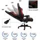 AutoFull Gaming Chair Red And Black PU Leather Racing Style Computer Chair, E-Sports Swivel Chair, AF070BPU Standard
