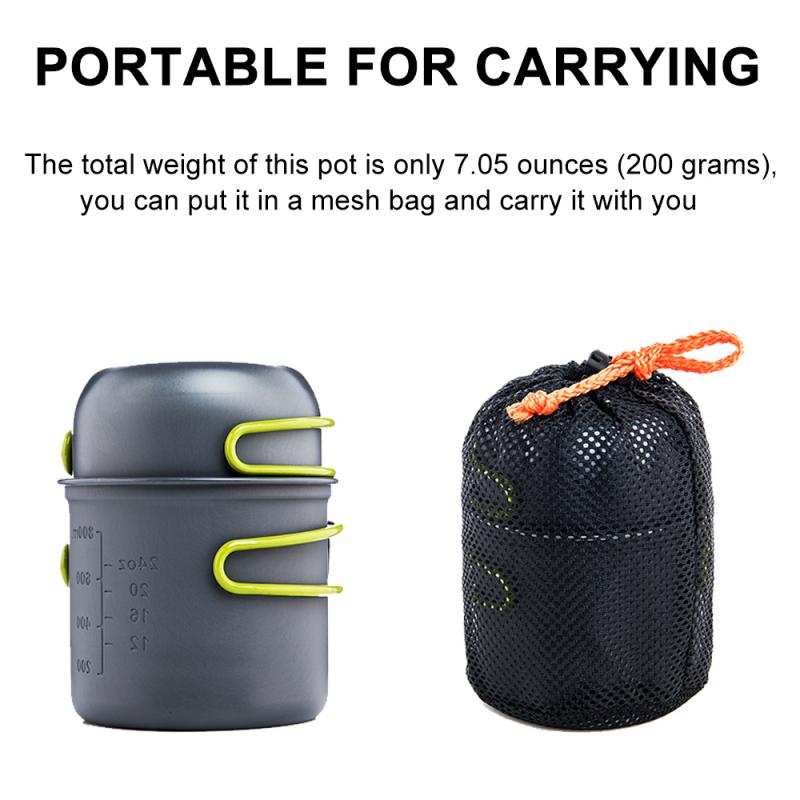 Bzfuture Outdoor Camping Tableware Kit Cookware Set Foldable Spoon Fork Knife Kettle Cup