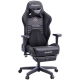 AutoFull Gaming Chair Pure Black PU Leather Footrest Racing Style Computer Chair, Headrest E-Sports Swivel Chair, AF083DPJA