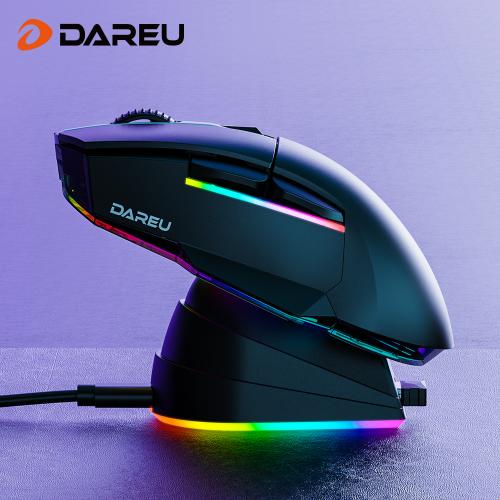 Official DAREU A955 Gamer Mouse 12000DPI RGB Tri-mode Wireless Bluetooth Mice with Charging Dock AIM-WL sensor