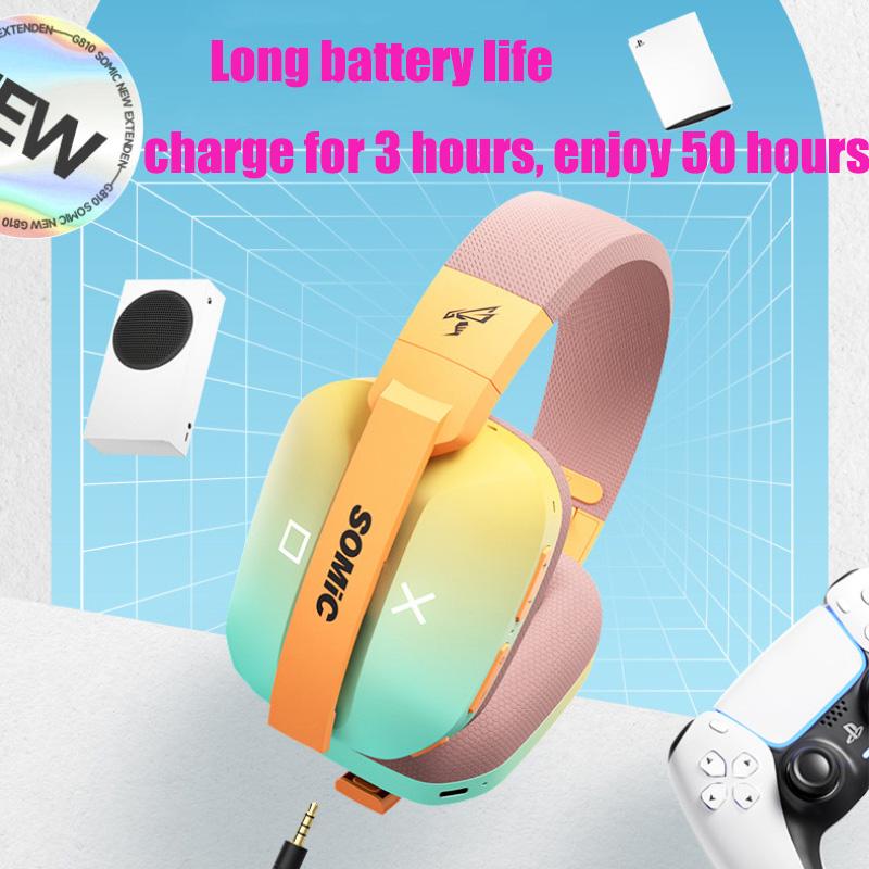 SOMIC G810 Wireless Bluetooth Headphone With 3 Modes Connection,35ms ultra-low latency,Cool Light Wireless Gaming Headset