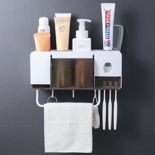 Wall Mount Dust-proof Toothbrush Holder With Cups