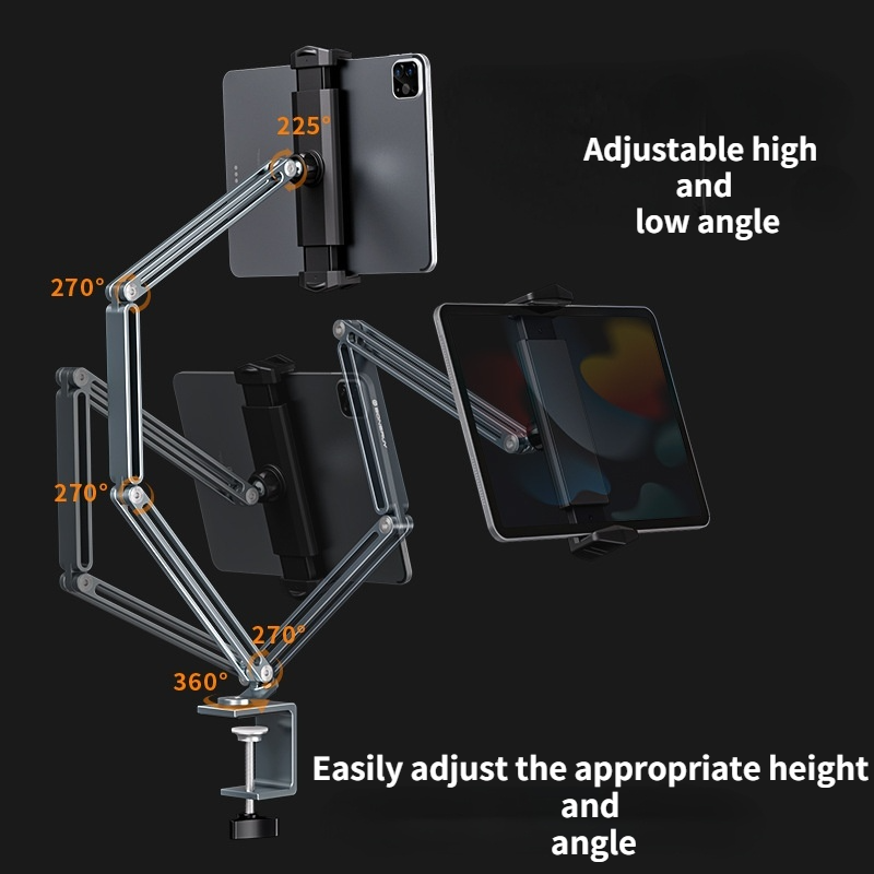 BZFuture 360 Adjustable Bed Tablet Stand for 4inch To 12.9inch Mobile Phones Tablets Lazy Arm Bed Desk Tablet Mount Support for Ipad Mini
