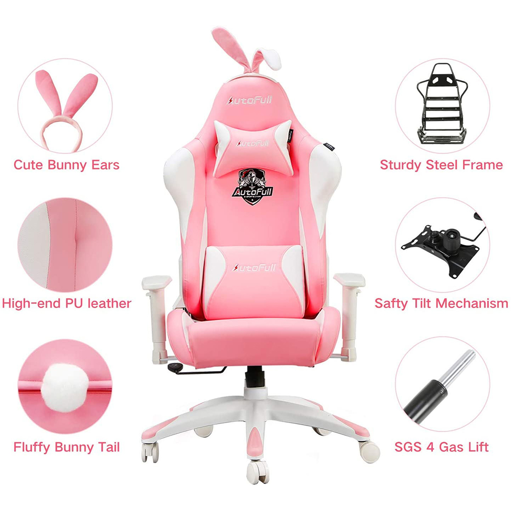 AutoFull AF055PUW Gaming Chair (best girl gaming chair)
