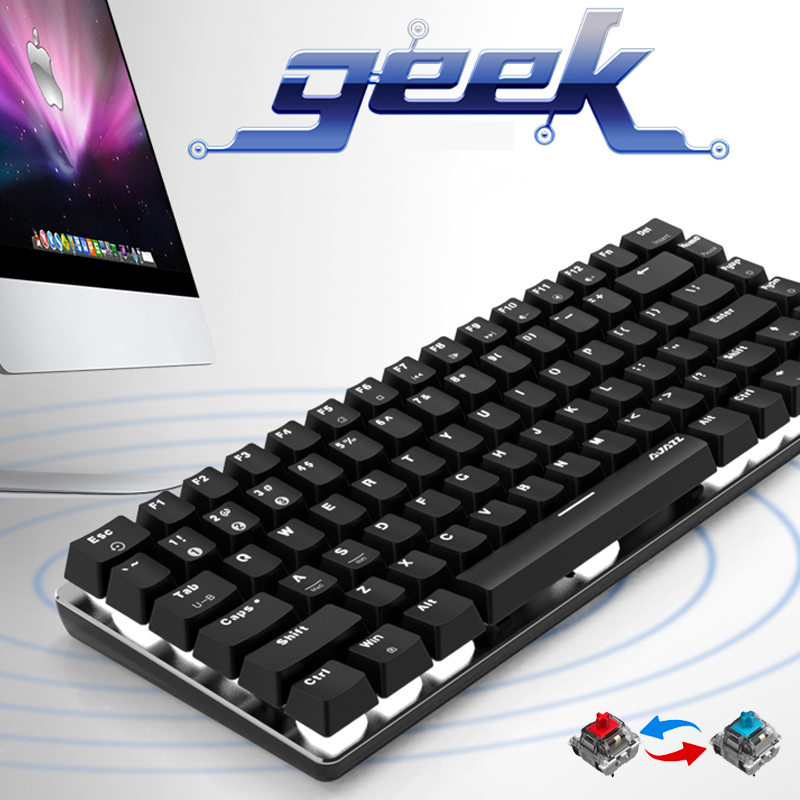 Official Ajazz AK33 82 Keys USB Wired Mechanical Gaming Keyboard Hot Swap Switch Keyboards Anti-Ghosting Backlit Ergonomic for PC Laptop