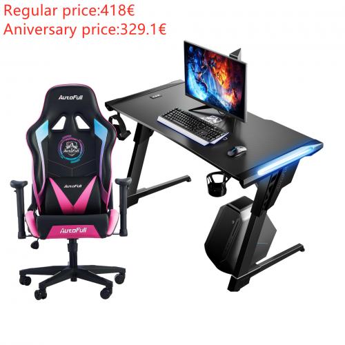 Autofull AF075RPU+AFDJZ004B Gaming Chair and Desk Combo