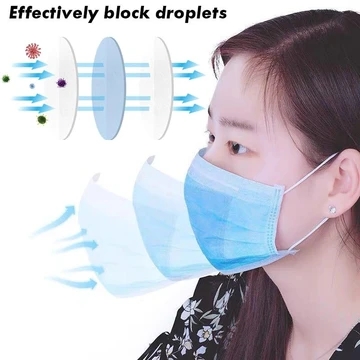 Bzfuture.com, MASK 3 LAYERS DISPOSABLE MOUTH MASKS NONWOVEN SOFT BREATHABLE FACEMASK WITH ELASTIC EAR LOOP BLUE COLOR MASK 3 LAYERS DISPOSABLE MOUTH MASKS NONWOVEN SOFT BREATHABLE FACEMASK WITH ELASTIC EAR LOOP BLUE COLOR