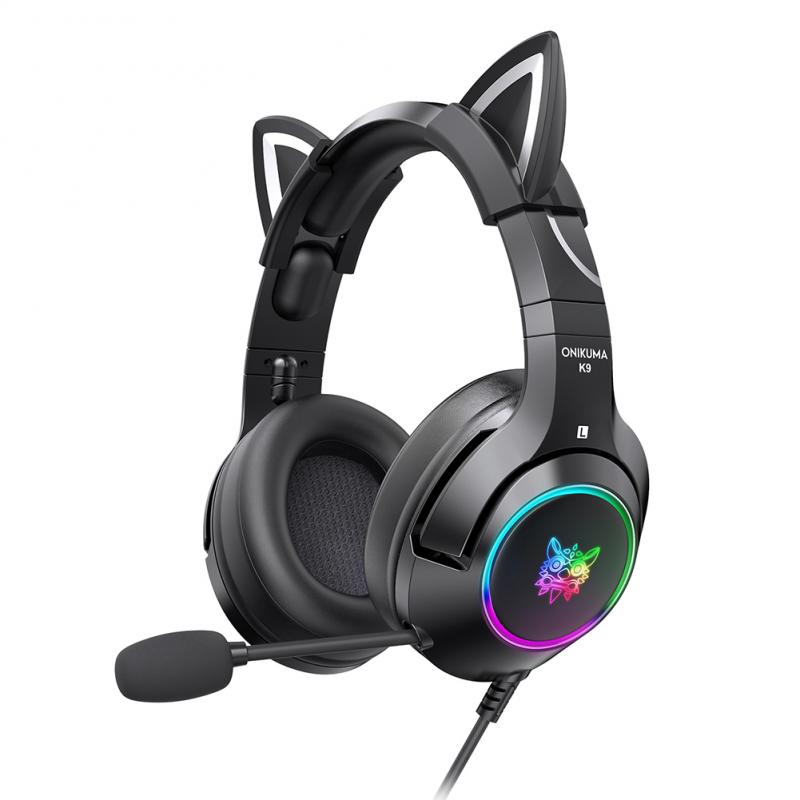 ONIKUMA K9 Gaming Headset With Mic Over-Ear Headphones RGB LED Light 3.5mm Surround Sound Wired Earphone For Laptop Tablet Gamer