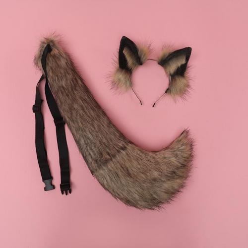 Official Hand Made Plush Wolf Ear Hair Clips And Tail Set For Cosplay Ac226-ac229