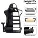 AutoFull Gaming Chair Pure Black PU Leather Racing Style Computer Chair, E-Sports Swivel Chair, AF070DPU Standard