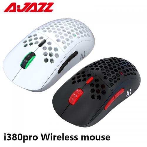 Official AJAZZ I380Pro Wirless Gaming Mouse 10000DPI PMW3325 Sensor Dual Mode Mouse Rechargeable Honeycomb Portable USB Mice for Laptop