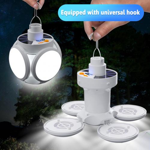 Official Bzfuture Portable Solar Powered LED Lamp USB Rechargeable Camping Searchlights Outdoor