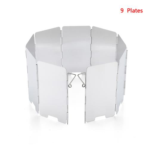 Official Bzfuture 9 Plates Foldable Gas Stove Windshield Outdoor Camping Cooking Burner Windproof Screen Aluminium Alloy Outdoor Stove Wind Shield
