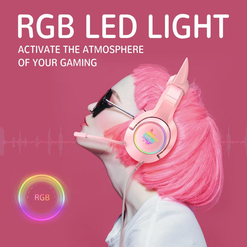 ONIKUMA K9 Gaming Headset With Mic Over-Ear Headphones RGB LED Light 3.5mm Surround Sound Wired Earphone For Laptop Tablet Gamer