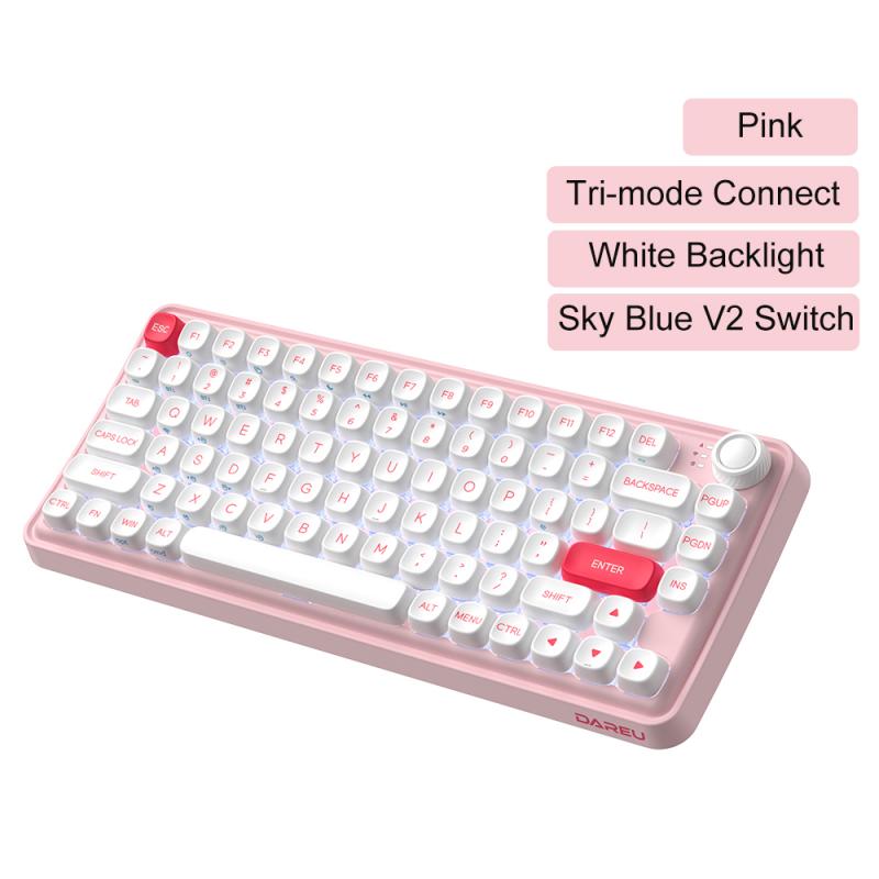 DAREU Z82 Mechanical Keybaord Tri-mode Wireless Bluetooth5.0 and Wired Linear Switch Gasket Structure for PC Tablet Phone Laptop