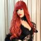 Lolita Long Red Center Parting Wavy Wig Wm1107