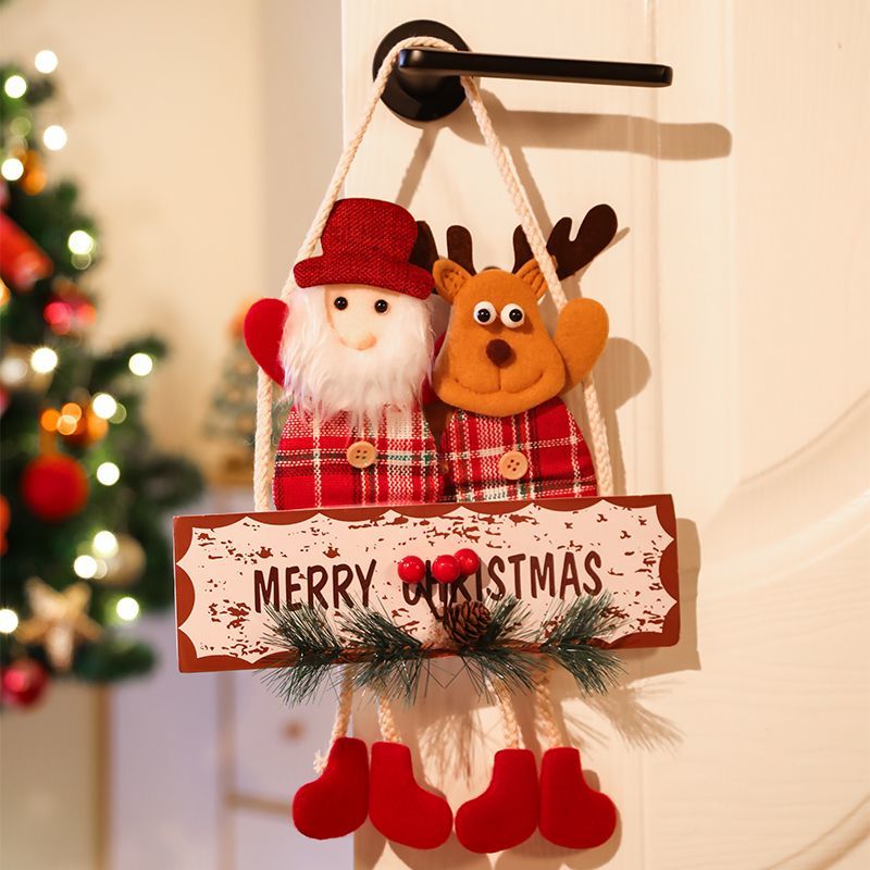 Bzfuture Christmas decorations Santa elk ornaments pendant