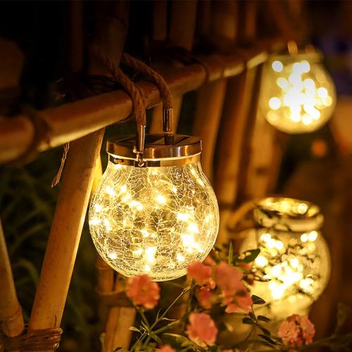 Bzfuture Household balcony decorative copper wire LED Christmas glass crack spherical lamp