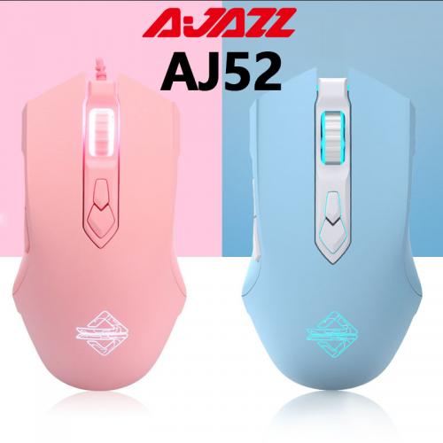 Official Ajazz AJ52 USB Wired Gaming Mouse RGB Backlight 2500 DPI Programmable Computer Mouse for Ergonomic Laptop PC Gaming Accesories