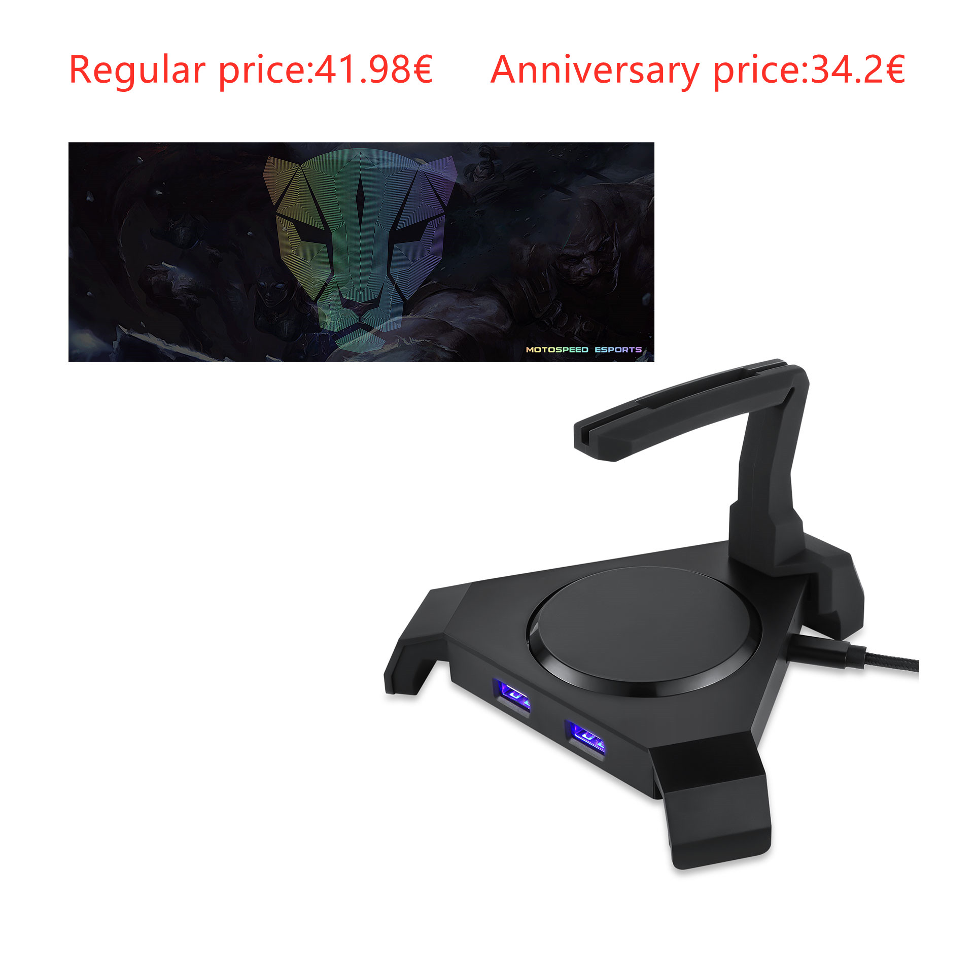 Bzfuture.com, Motospeed Mouse pad P60 Pro+Headset stand Q20 Combo Motospeed Mouse pad P60 Pro+Headset stand Q20 Combo