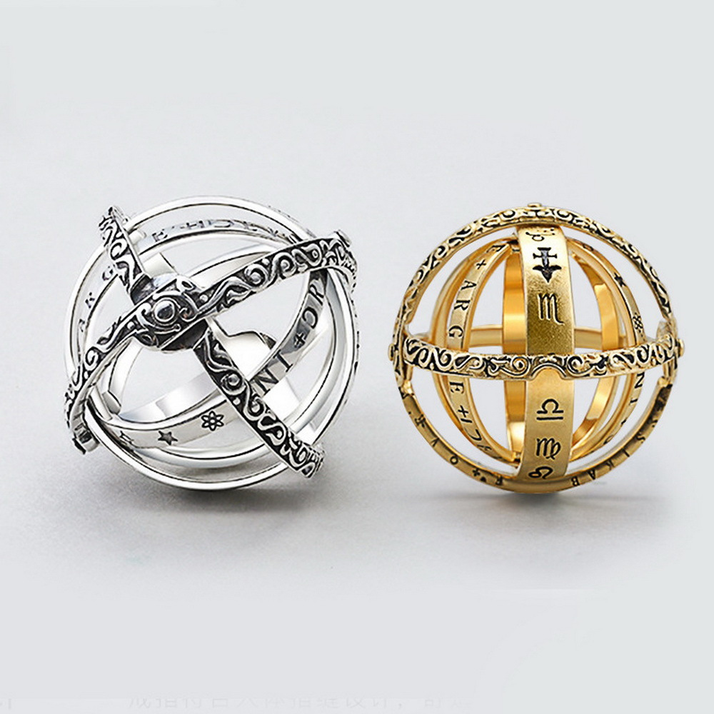 Bzfuture.com, Creative Astronomical Sphere Ball Rings Cosmic Finger Ring Creative Astronomical Sphere Ball Rings Cosmic Finger Ring