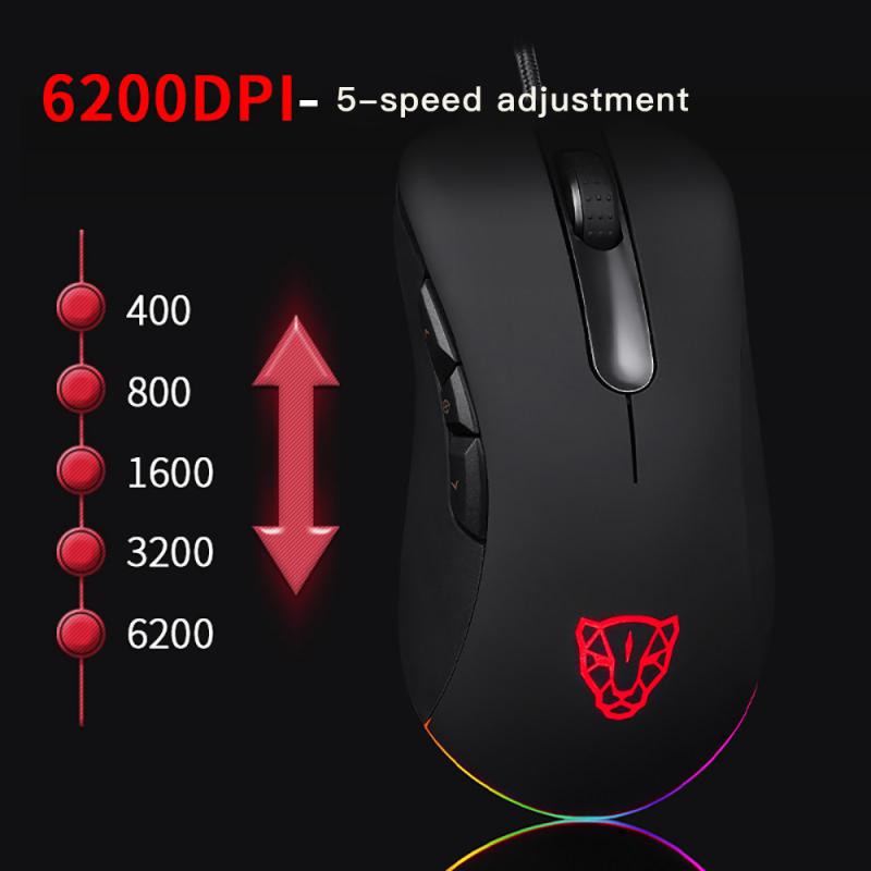 MOTOSPEED V100 Dual Engine RGB Gaming Mouse Original 6400 Infrared Light
