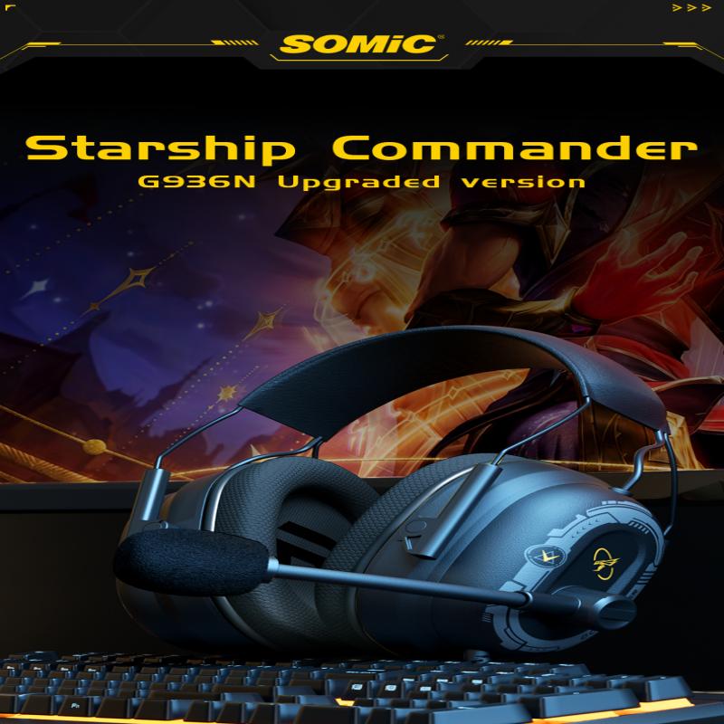 Somic  G936N Gaming Earphone with 3D microphone Sound Noise Cancelling Microphone with Laptop Cellphones Tablet