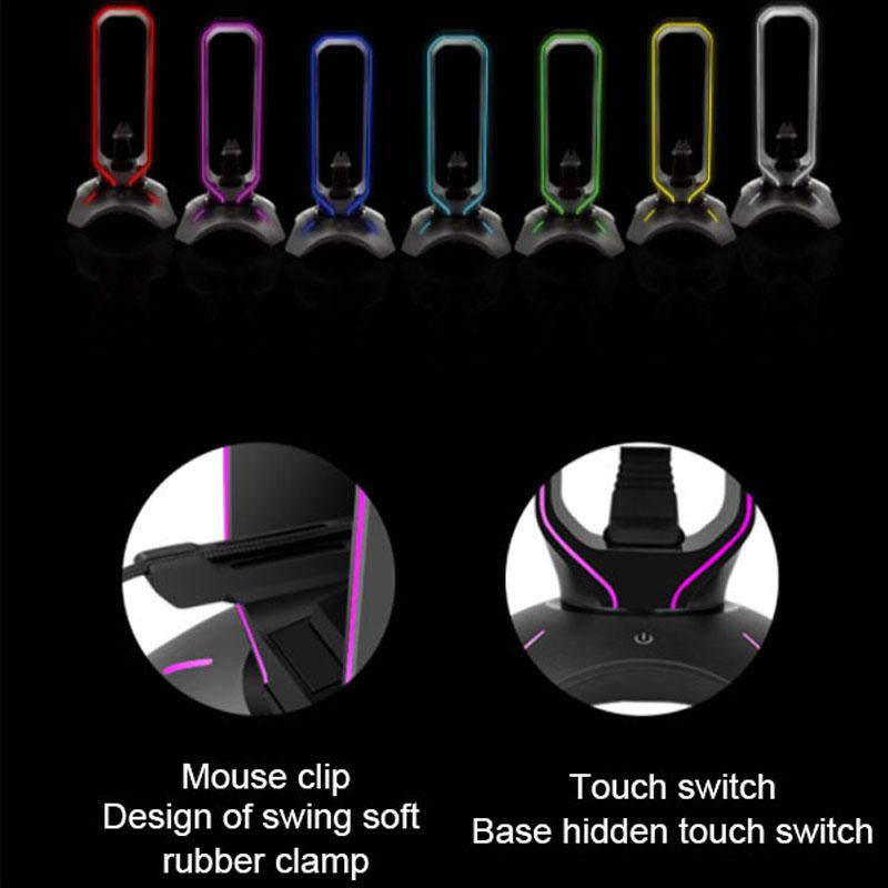 Bzfuture RGB Gaming Headphone Stand Computer Headset Stand Holder Desktop Display Luminous with 2 USB Ports for Gamers Gaming Earphone