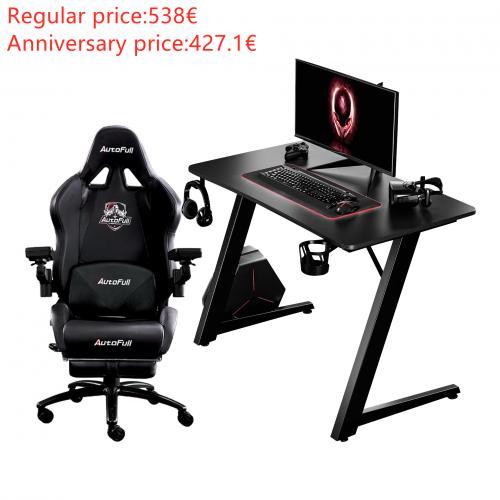 Autofull AF066DPUS+AFDJZ004BL Gaming Chair and Desk Combo