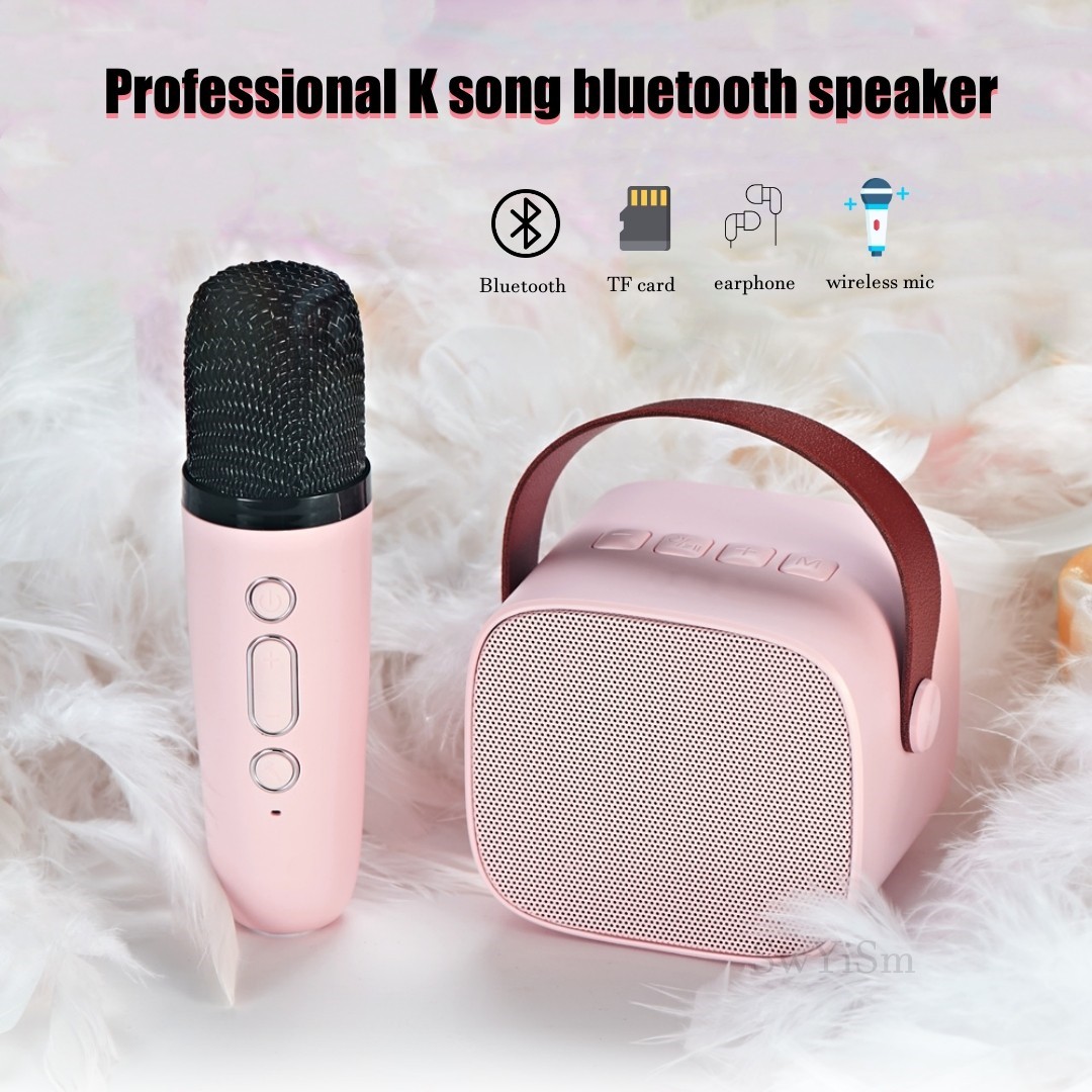 Official 2022 New Mini Wireless Mic Bluetooth Small Speaker Outdoor Portable Karaoke Microphone Audio All-in-one Microphone Subwoofer
