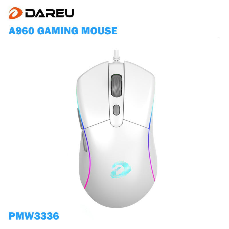 Dareu A960/A960S Gaming Mouse 65g Lightweight LED RGB Backlight Mice with AIM3337 18000/PMW3336 12000 DPI 50 Million Click Times