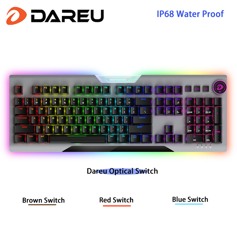 EK925 II Wired RGB Hotswap Gaming Keyboard 104-Key with Dareu Optical Switch for Windows Mac OS PC
