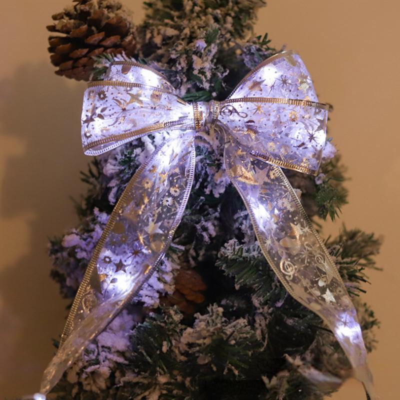 Bzfuture LED romantic ribbon lights Christmas tree decorations