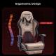 AutoFull Gaming Chair Brown PU Leather Footrest Racing Style Computer Chair, Headrest E-Sports Swivel Chair, AF083ZPJA